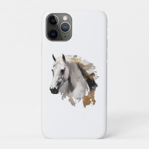 Capa Para iPhone 11 Pro Arte do Cavalo Branco Galopante Graça