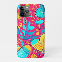 Capa Para iPhone 11 Pro Arte Floral Vibrante