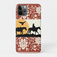 Arte Folclórica Floral de Cavalo Caubói Ocidental