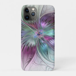Capa Para iPhone 11 Pro Arte Fractal Moderna Floral Colorida Abstrato