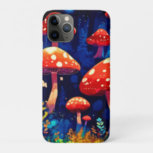 Capa Para iPhone 11 Pro Arte Mágica de Cogumelos Vibrante