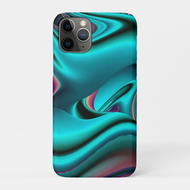 Capa Para iPhone 11 Pro Arte Metálica Metálica Futurística Abstrato 3D (Verso)