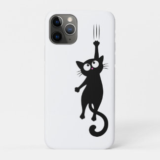 Capa Para iPhone 11 Pro Arte Minimalista de Gato Preto para Impressão, Mod