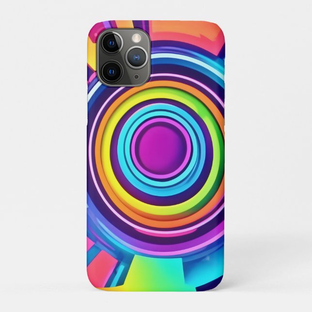 Capa Para iPhone 11 Pro Arte Psicodélica Vibrante (Verso)