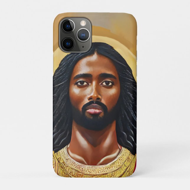 Capa Para iPhone 11 Pro Arte Religiosa Cristo de Jesus Africano Negro (Verso)