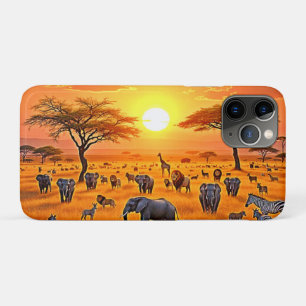 Capa Para iPhone 11 Pro Arte Sunset da savana africana