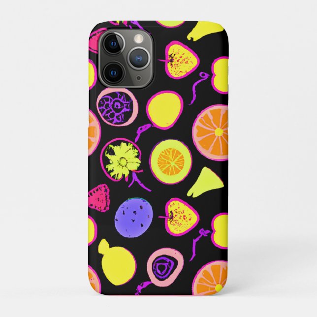 Capa Para iPhone 11 Pro Artista Vibrant Neon Frutas (Verso)
