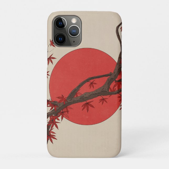 Capa Para iPhone 11 Pro Árvore de bordo japonês (Verso)