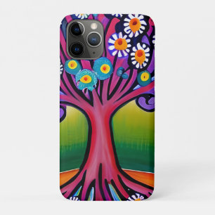 Capa Para iPhone 11 Pro Árvore Whimsical Colorida Foley Art Style