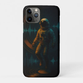 Capa Para iPhone 11 Pro Astronauta Flutuante na Arte Sonora Glitchwave