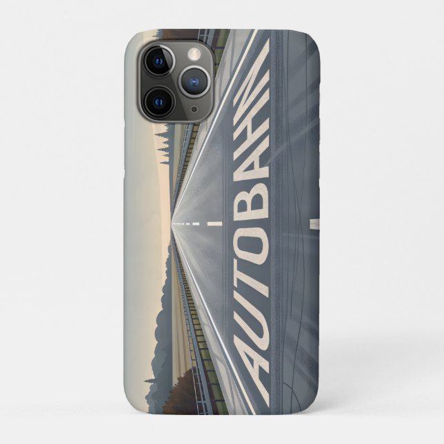 Capa Para iPhone 11 Pro Autobahn Infinite Road Perspective Art (Verso)