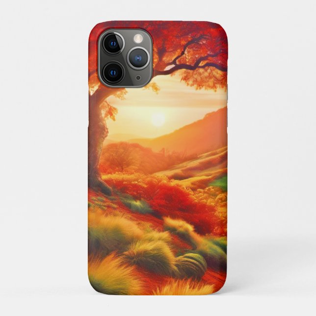 Capa Para iPhone 11 Pro Autumn Sunset Painting Art (Verso)