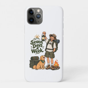 Capa Para iPhone 11 Pro Aventura de Acampamento Sete Dias por Semana Desig