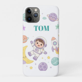 Capa Para iPhone 11 Pro Aventura Espacial do Astronauta Fofo para Crianças