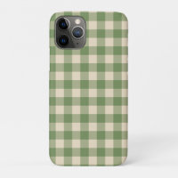 Avocado Green Cottagecore Gingham Check Xadrez