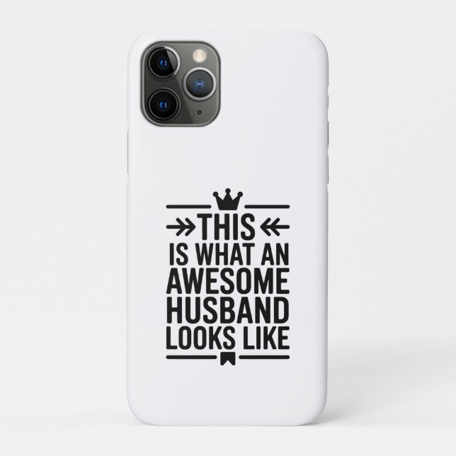 Capa Para iPhone 11 Pro Awesome Husband Minimal Typography (Verso)