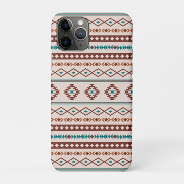 Capa Para iPhone 11 Pro Aztec Rusts Creme Misturado de Motifs Padrão (Verso)