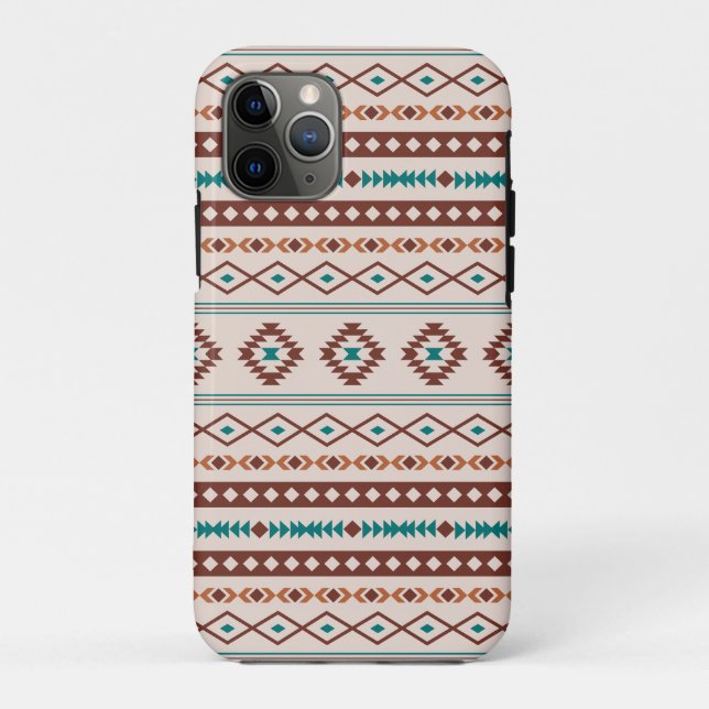 Capa Para iPhone 11 Pro Aztec Rusts Creme Misturado de Motifs Padrão (Verso)