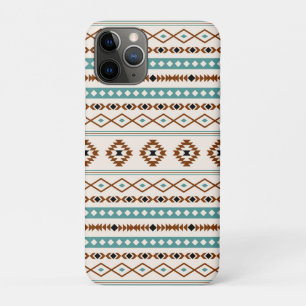 Capa Para iPhone 11 Pro Aztec Teal Terracotta Black Cream Padrão Misto
