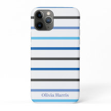 Azul Listras Moderno Elegante Personalizado