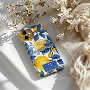 Capa Para iPhone 11 Pro Azul Ousado Italiano Positano Limão