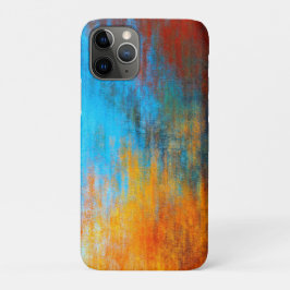Capa Para iPhone 11 Pro azul-turquesa, laranja e vermelho abstrato