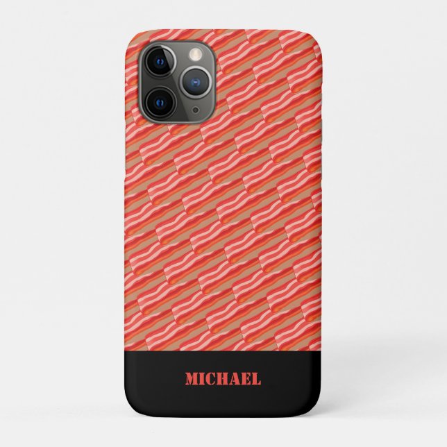 Capa Para iPhone 11 Pro Bacon Personalizado Engraçado (Verso)