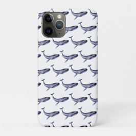 Capa Para iPhone 11 Pro Baleia Azul de Aquarela