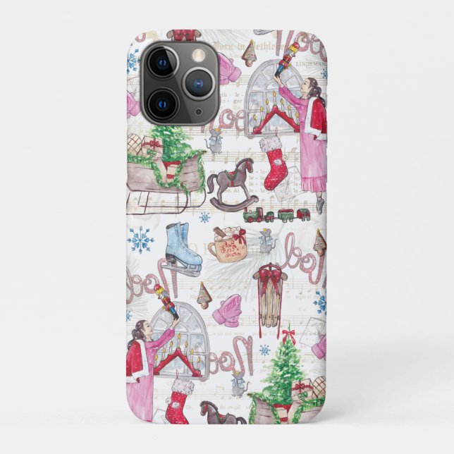 Capa Para iPhone 11 Pro Baleia de Natal Elegante (Verso)