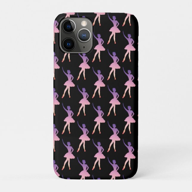 Capa Para iPhone 11 Pro Ballerina em roxo rosa geométrico moderno (Verso)