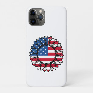 Capa Para iPhone 11 Pro Bandeira Americana Sunflower-32222