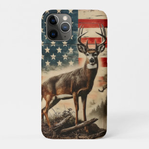 Capa Para iPhone 11 Pro Bandeira Americana Veado Golfe Buck Patriótico Vi