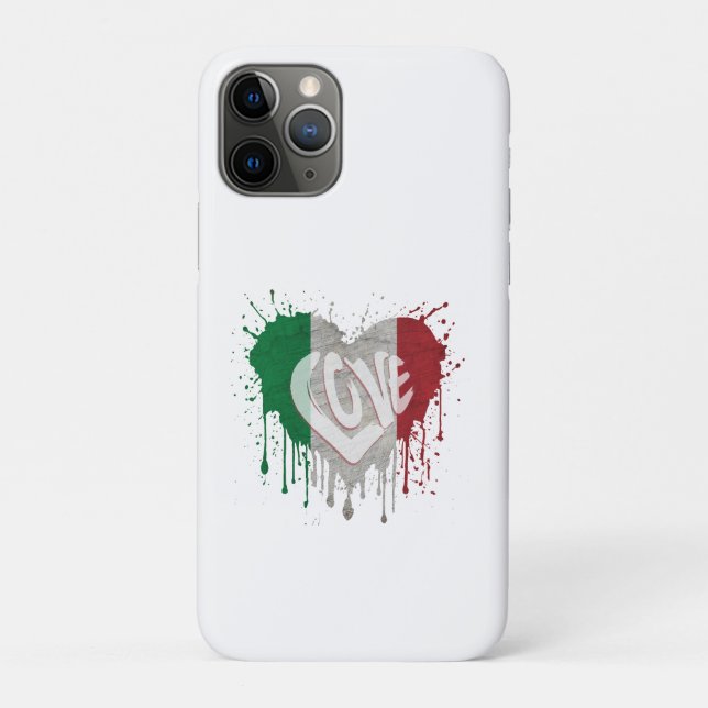 Capa Para iPhone 11 Pro Bandeira da Itália Amor (Verso)