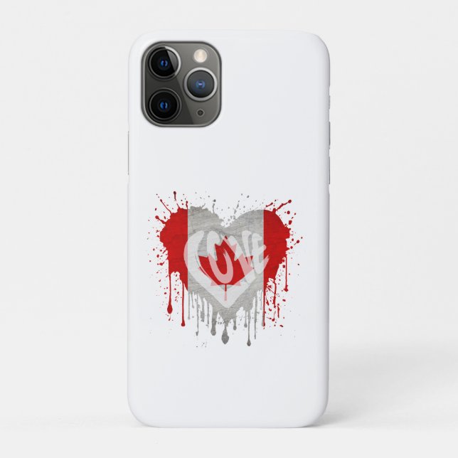 Capa Para iPhone 11 Pro Bandeira do Canadá do Amor (Verso)