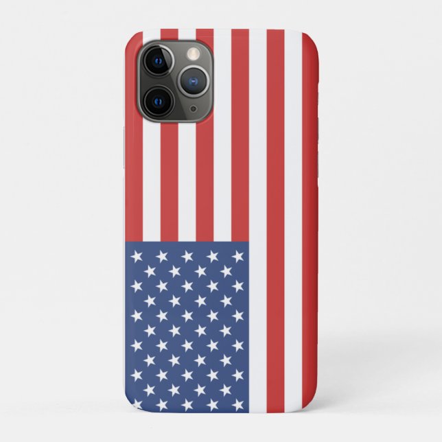 Capa Para iPhone 11 Pro Bandeira EUA AMÉRICA (Verso)