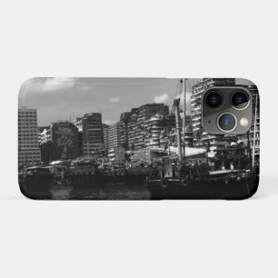 Capa Para iPhone 11 Pro Barcaças residenciais vintage no rio de Hong Kong