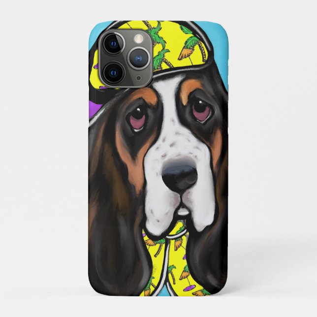 Capa Para iPhone 11 Pro Basset Hound (Verso)