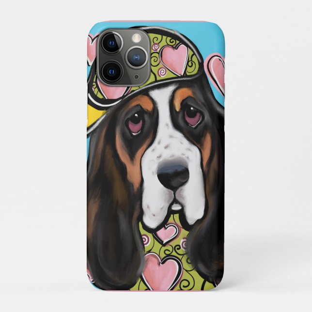 Capa Para iPhone 11 Pro Basset Hound (Verso)