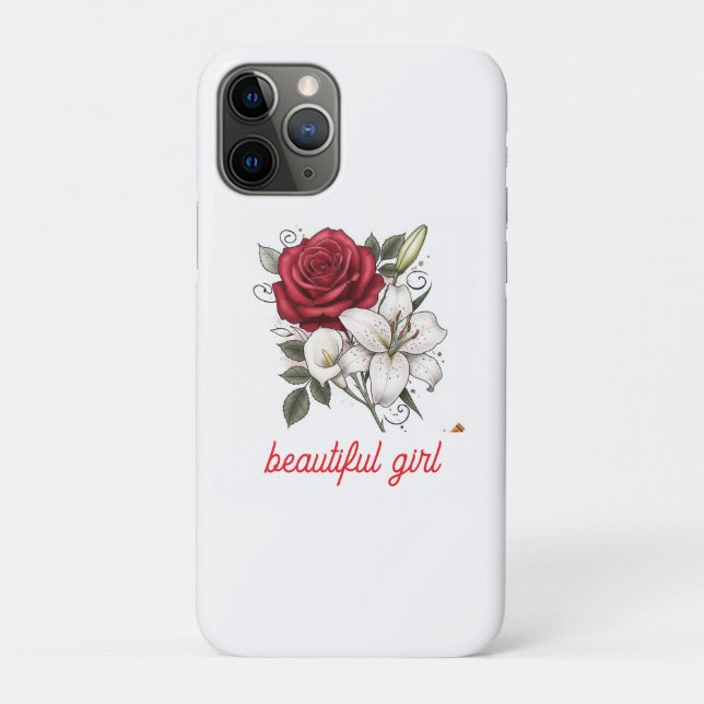 Capa Para iPhone 11 Pro Beautiful Girl Rose Tote Bag (Verso)