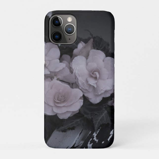 Capa Para iPhone 11 Pro Begonias Rosa Descansadas No Banco (Verso)