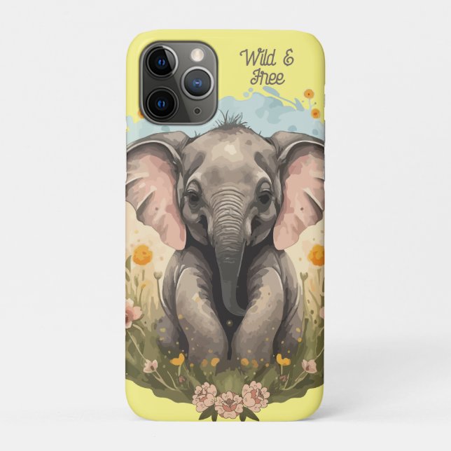 Capa Para iPhone 11 Pro Beijo-Elefante Cachorro Febre (Verso)
