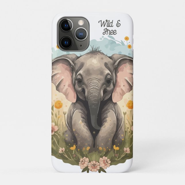 Capa Para iPhone 11 Pro Beijo-Elefante Cachorro Febre (Verso)