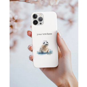 Capa Para iPhone 11 Pro Bela focinha branca em branco e azul