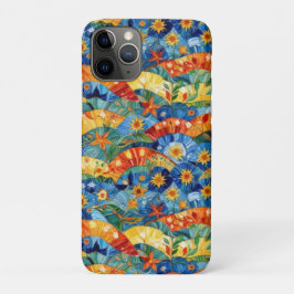 Capa Para iPhone 11 Pro Belo Design de Padrão Abstrato e Sem Costura