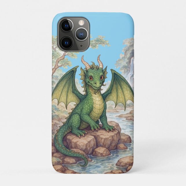 Capa Para iPhone 11 Pro Belo dragão verde (Verso)
