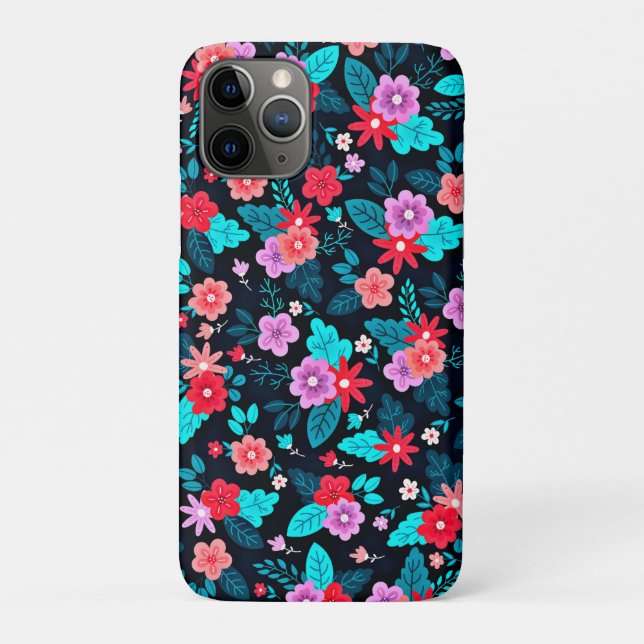 Capa Para iPhone 11 Pro Belo Esquema Ditsy Floral Padrão-56576 (Verso)
