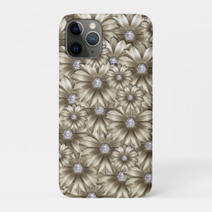 Capa Para iPhone 11 Pro Belos Flores de Diamante
