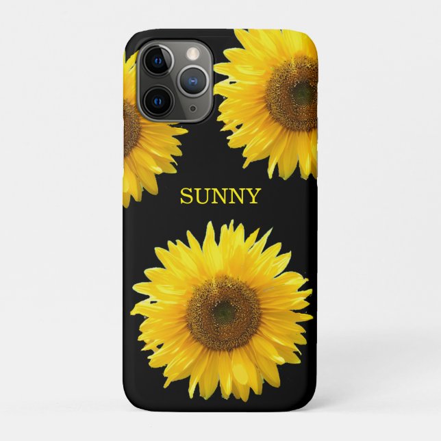 Capa Para iPhone 11 Pro Belos Girassóis em Case-Mate iPhone Case Preto (Verso)