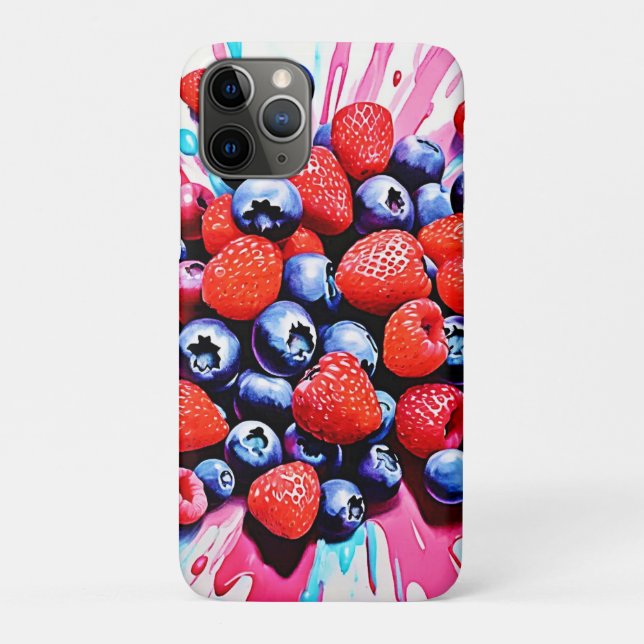 Capa Para iPhone 11 Pro Berry Blast: Fruta Diversão (Verso)