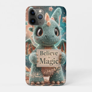 Capa Para iPhone 11 Pro Bicho de Pelúcia Dragão de Fantasia Fofo Segurando